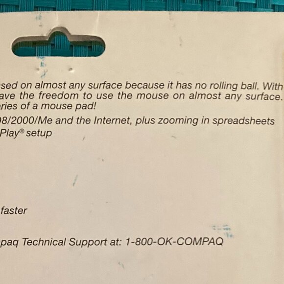 Vintage NOS Optical Scroll Mouse USB PS2 Compatible by Compaq - Picture 5 of 7